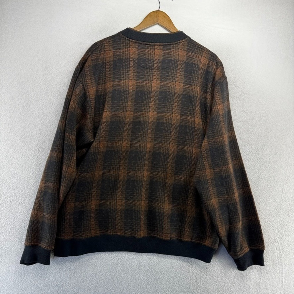 Vintage Knights Blank Sweatshirt Men's XL Brown Black Plaid Houndstooth 90s - Picture 9 of 11